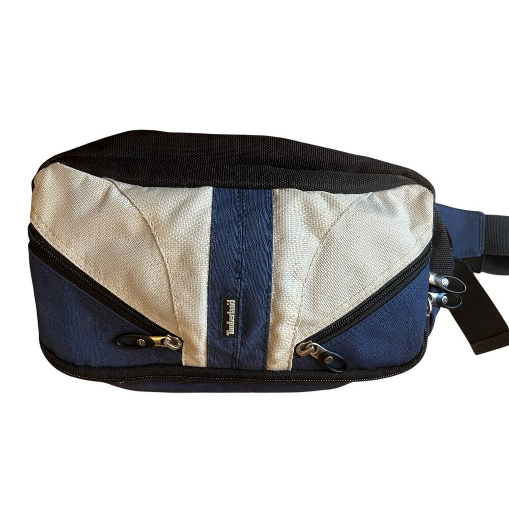 Timberland Sling Crossbody Bag Fannie Pack Navy Blue Gray Adjustable Pockets